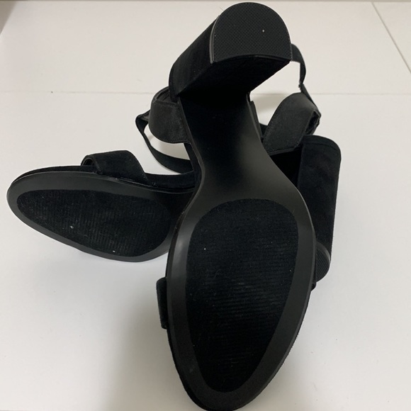 BNWOB Steve Madden Celebrate Suede Elastic Strap Sandals 9.5 Black - Picture 10 of 11